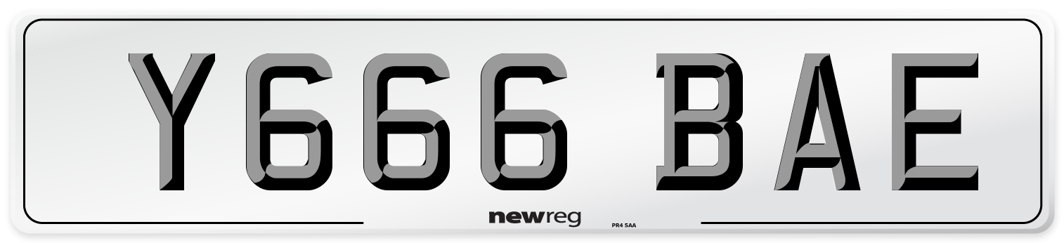 Y666 BAE Number Plate from New Reg
